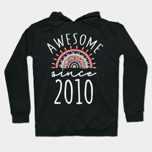 Awesome since 2010 Born in 2010 12th birthday Rainbow Gift Hoodie